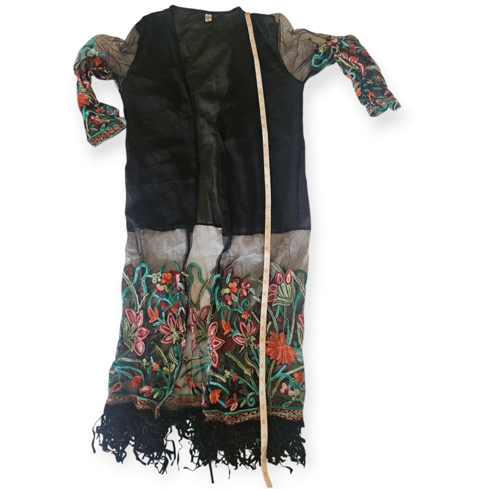 Open Embroidered Robe - Picture 9 of 11